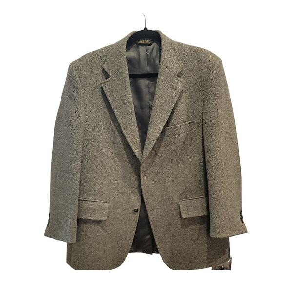 J Press Blazer Wool Sport Coat Men's Sz 41S Herringbone Tweed Brown - Picture 1 of 16